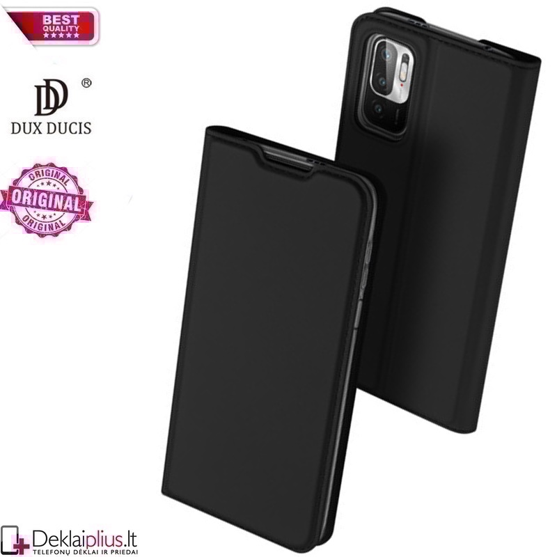 Dux Ducis dirbtinės odos atverčiamas dėklas - juodas (telefonui Xiaomi Poco M3 Pro/Redmi Note 10 5G) Dux Ducis dirbtinės odos atverčiamas dėklas - juodas (telefonui Xiaomi Poco M3 Pro/Redmi Note 10 5G)